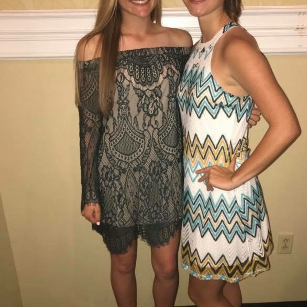 Francesca’s Dark Green Lace Dress